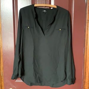 Long sleeve black blouse XL
